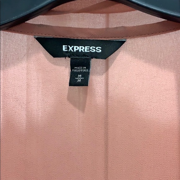 Express tie neck puff sleeve top - Picture 2 of 3